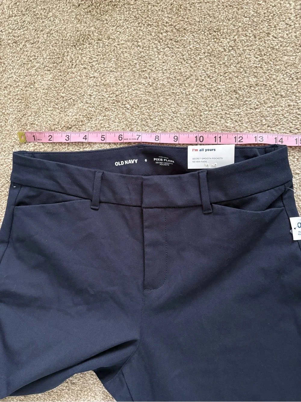 Old Navy Dark Blue Pixie Flare High-Rise Dress Pants Size 6 NWT Business Casual